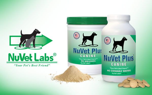 A nuvet labs product is shown with some other products.